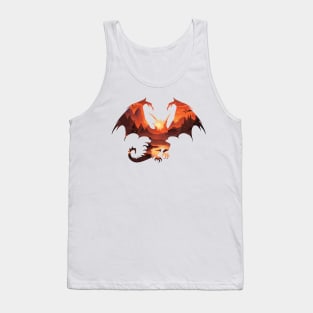 Dragon Silhouette - Fantasy Landscape Design Tank Top